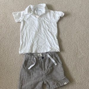 Cute boys outfit!Size 3T CrewCuts white polo and 3/4 Yr Me and Henry gray shorts